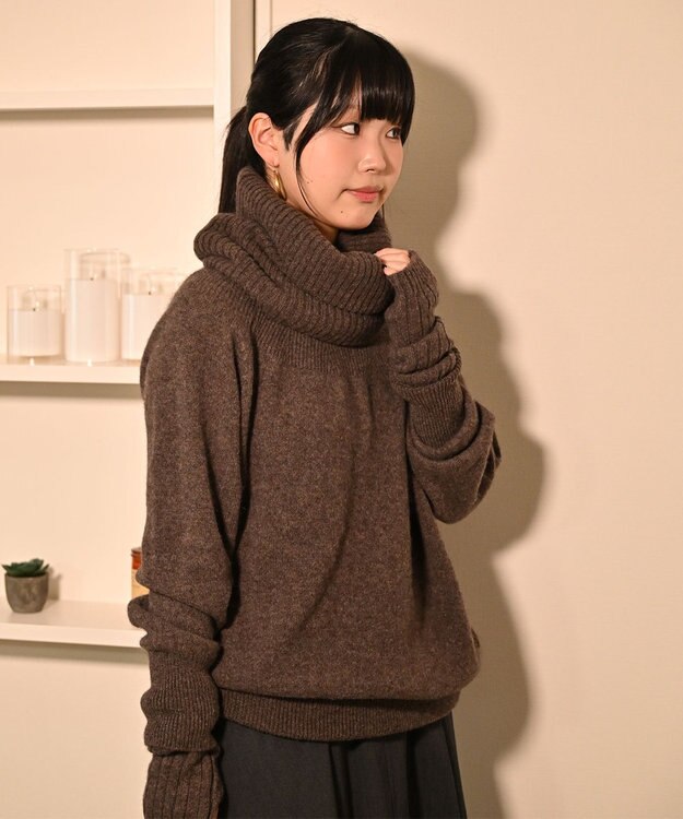TOQUE 〈大草直子さんアドバイザー〉ベビーアルパカ×ウール縮絨ニットネックウォーマー ブラウン