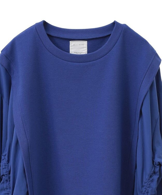 Green Parks リップルドッキングシャーリングプルオーバー Blue