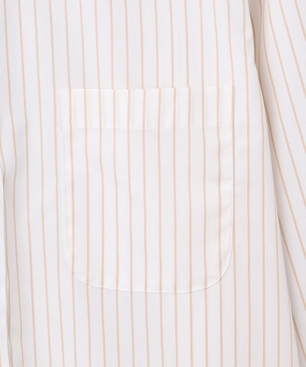 GOTAIRIKU 【形態安定】PREMIUMPLEATS_レギュラーカラー 通年ドレスシャツ（ボーダー） ダークブラウン系1