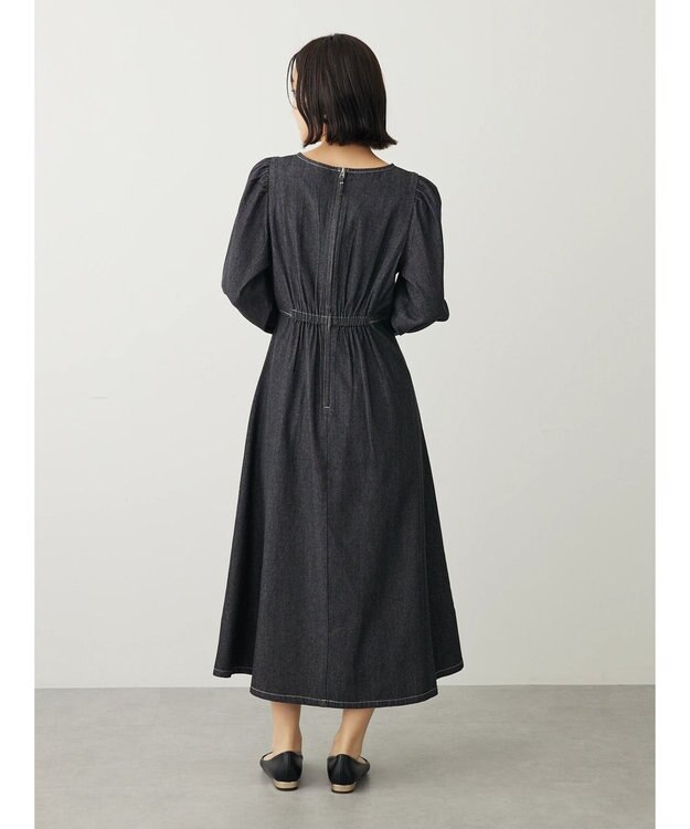 Green Parks ・ＥＬＥＮＣＡＲＥ　ＤＵＥウエストタックデニムワンピース Black