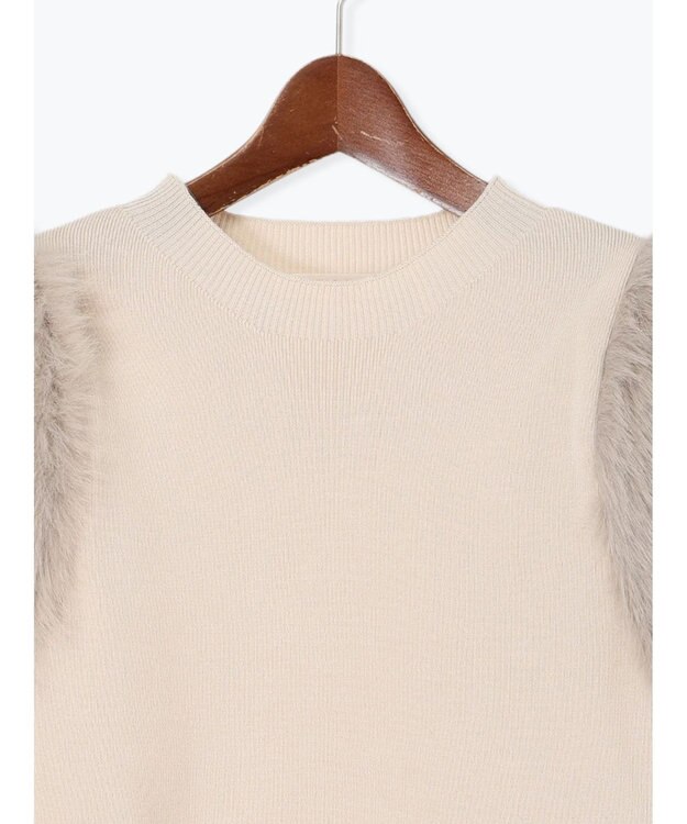 Te chichi スリーブファーニットプルオーバー《2025Autumn catalog item》 ベージュ