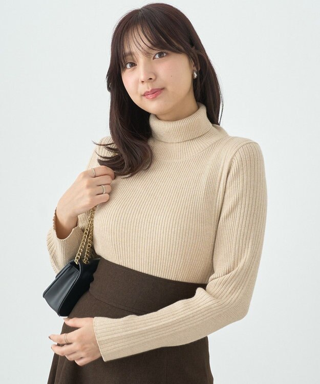 DOLCE & GABBANA ラメハイネックニット ブラウン F*YC134 ラメタートルネックニットプルオーバー / earth music&ecology