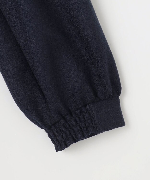 組曲 L 【WEB限定・KUMIKYOKU NAVY】ウールジョーゼット バンドカラーワンピース ネイビー系