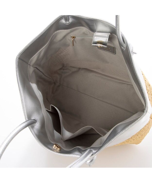 UNBILLION ペルケ perche / エステルメッシュ・牛革付属トート シルバー