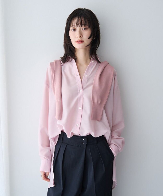 YECCA VECCA バック釦シアーシャツ Pink