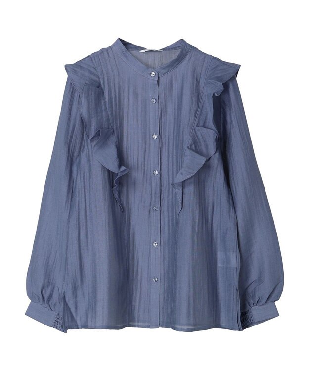 Green Parks フリルブラウス Blue