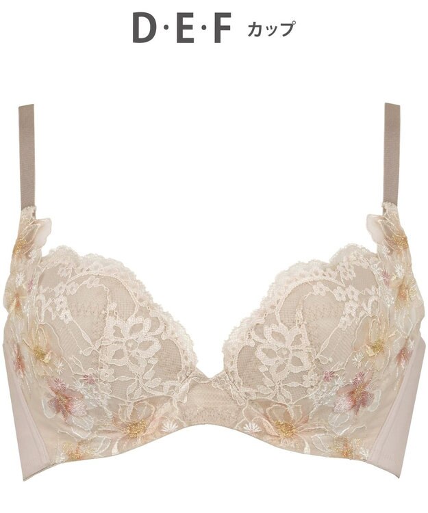 WACOAL 【ハグするブラ】 ブラジャー 体温を感知してカラダになじむ 谷間メイク 脇・背中すっきり レディース BRB498 /ワコール ベージュ