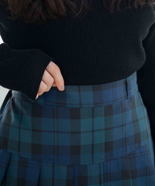 WEGO 【SCHOOLITEM】プリーツスカパン グリーンチェック1