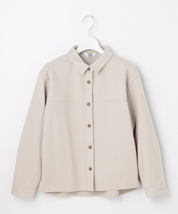 J.PRESS LADIES S メルトンジャージー シャツ グレージュ系