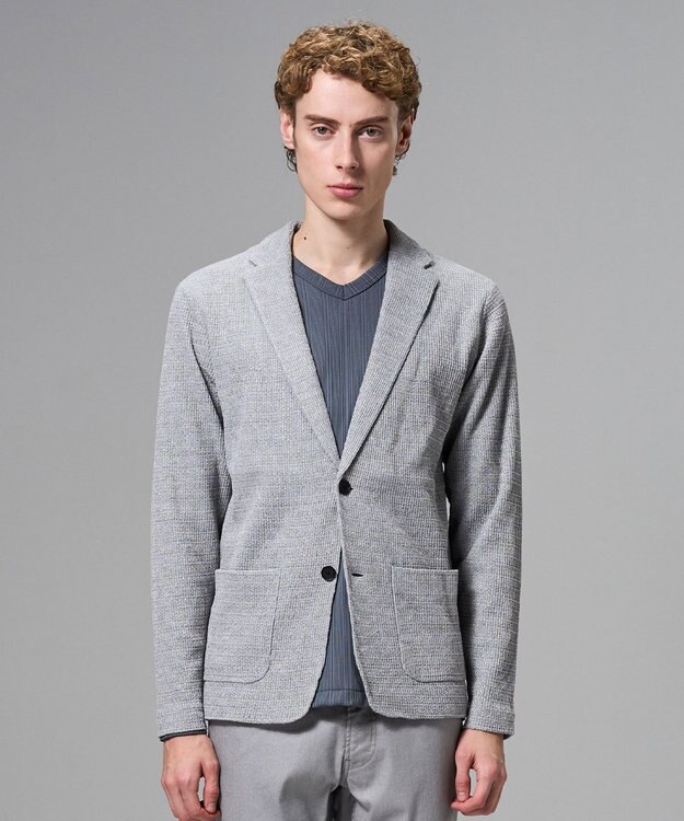 JOSEPH HOMME ドライコードムリネ　ニットジャケット ライトグレー系