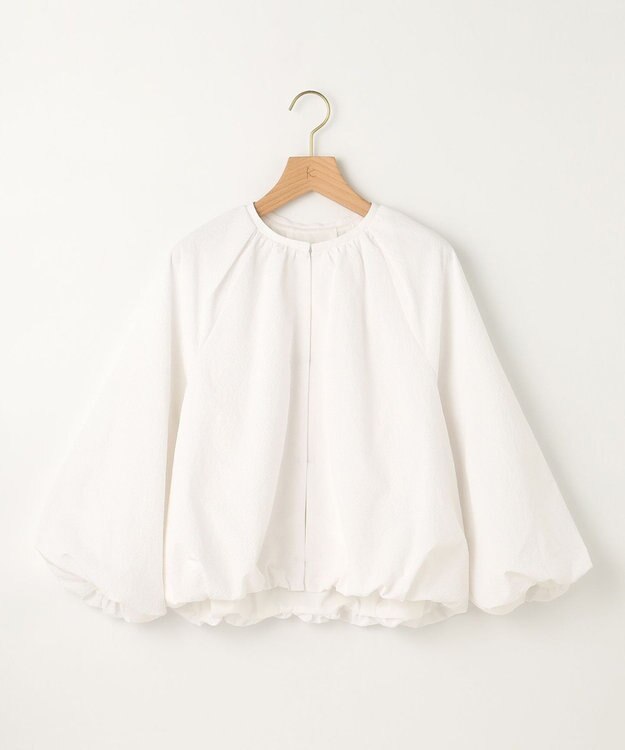 組曲 【洗える】サッカーストレッチ ブルゾン アイボリー系