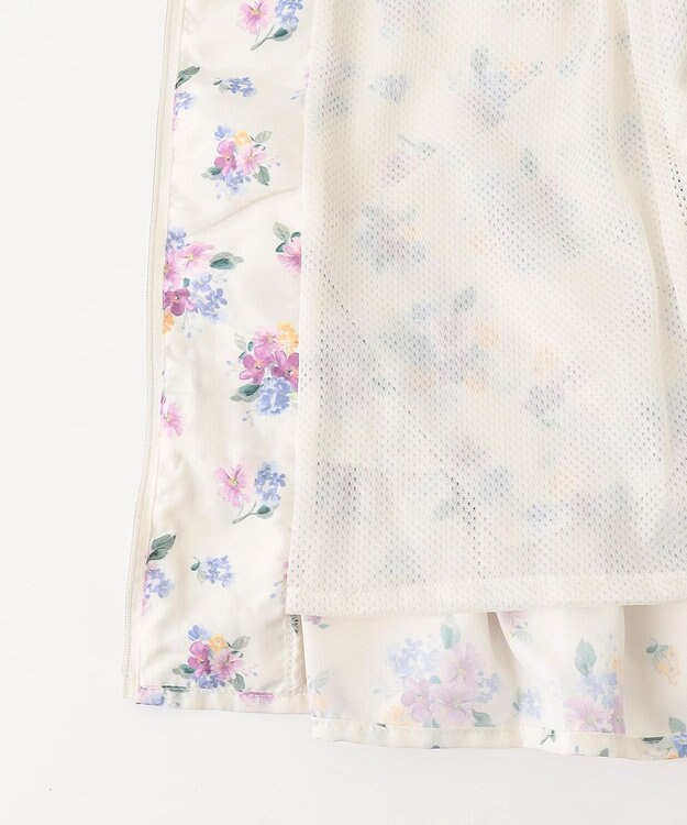 ANY KIDS フード取り外し 総柄 ブルゾン オフホワイト系花柄