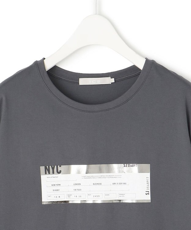 ICB 【接触冷感・UVケア・洗える】ロゴＴＥＥ カットソー チャコールグレー系