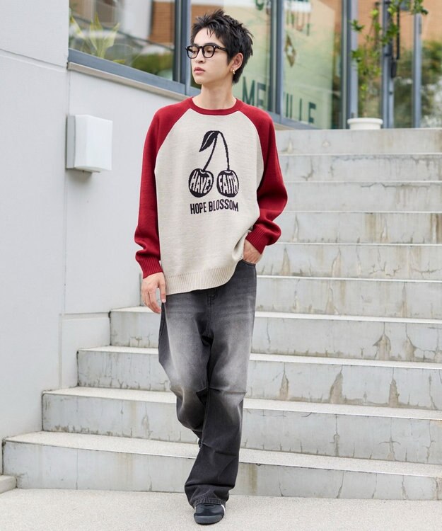 WEGO 【S～Lサイズ展開/ウエスト調整可】パラシュートデニムパンツ デニムブラックソノタ