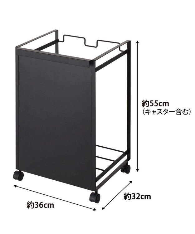 tower 目隠し分別ダストワゴン タワー 2分別  ブラック ブラック