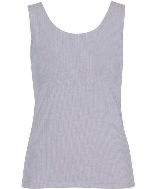 Wing カップ付きタンクトップ 綿混素材(身生地) ラク きれいなバストシルエット 【シンクロブラトップ リブタイプ】 ノースリーブ ブラトップ ET1172 ウイング／ワコール グレー