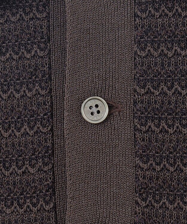 JOSEPH HOMME 【洗える】ジオメトリックボーダー　ポロニット ダークブラウン系3