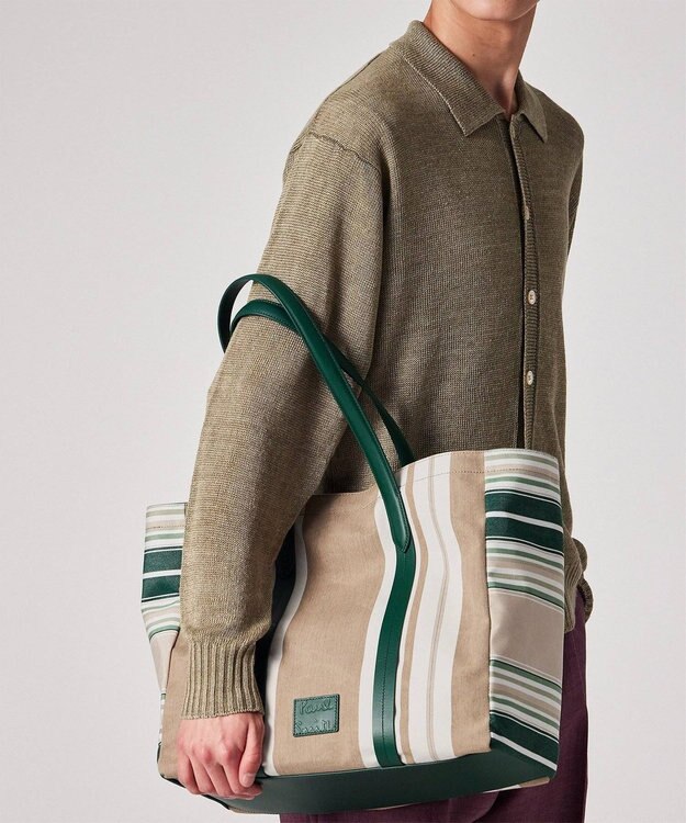 Paul Smith ウーブンストライプ トートバッグ グリーン