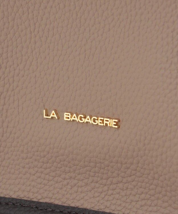 LA BAGAGERIE スクエアレザーミニショルダーバッグ グレージュ