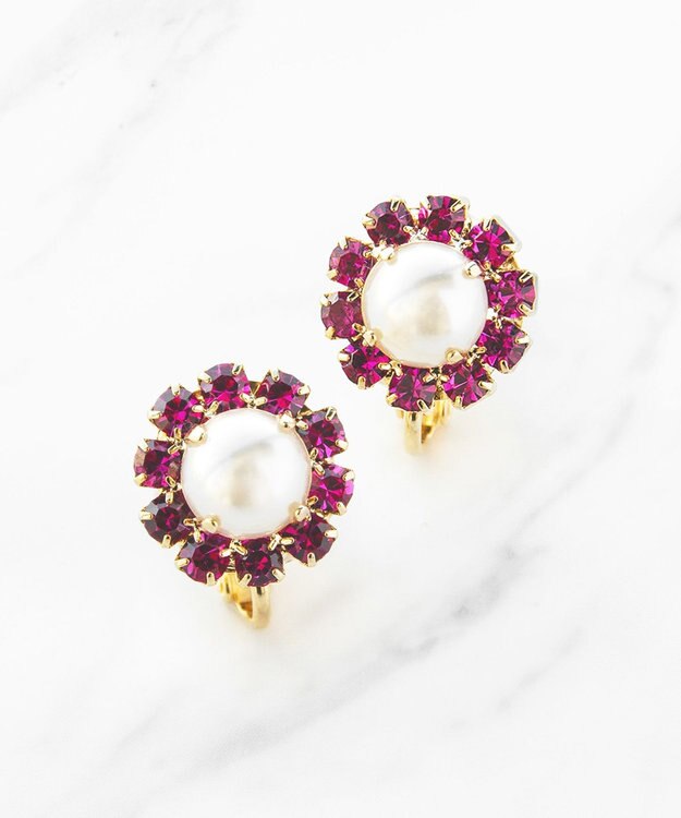 TOCCA COLOR PEARL EARRINGS イヤリング ローズ系