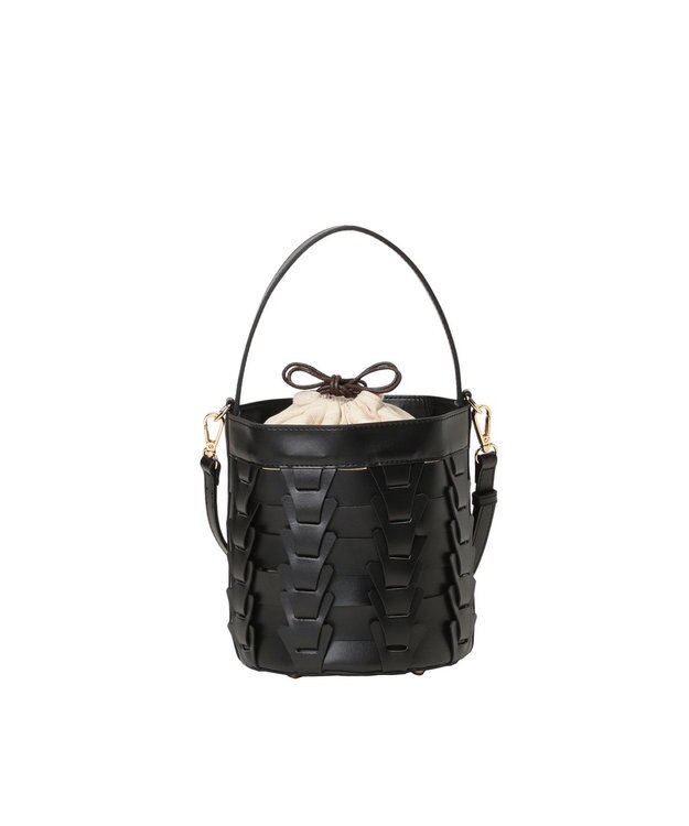LA BAGAGERIE 【veganview】v piece mesh bucket bag ブラック