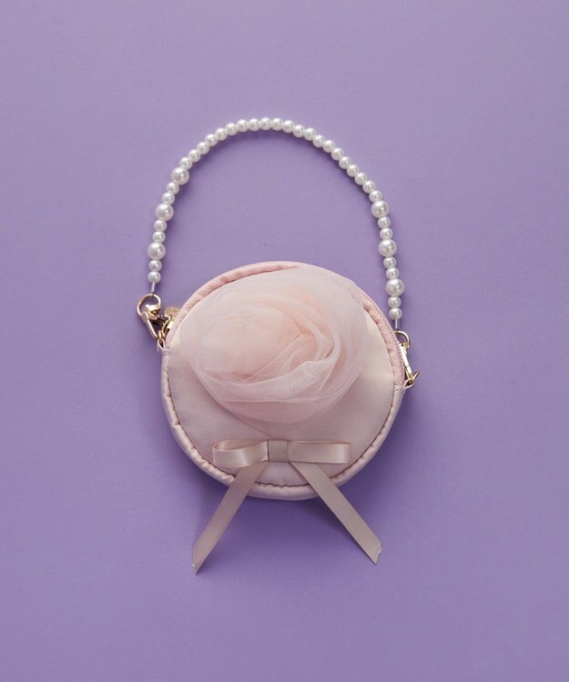 Maison de FLEUR コットンキャンディラウンドポーチチャーム Pink Beige