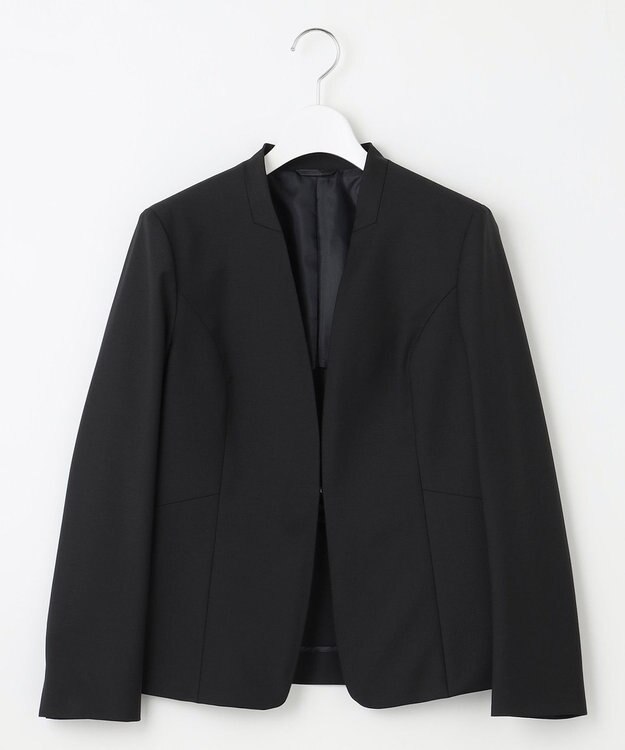 J.PRESS LADIES S 【セットアップ対応】BAHARIYE SOLID ノーカラー ジャケット ブラック系