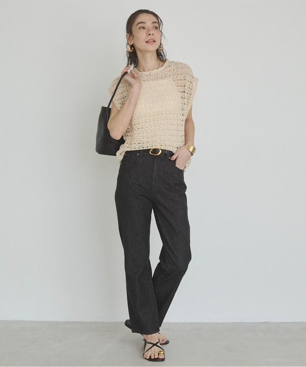 WEGO 【ANGIE VINTAGE/SMLサイズ展開】ストレートデニムパンツ ブラック