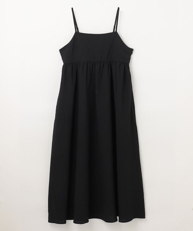 ANY L 【洗濯機可能】ギンガムギャザーワンピース ブラック