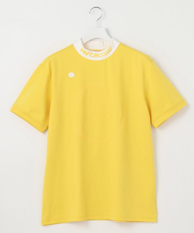 PW CIRCULUS 【UVカット / 吸水速乾 / 伸縮性抜群】【MEN】バックメッシュ切り替えモックT イエロー系
