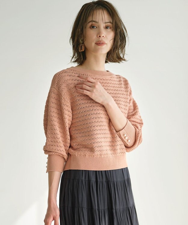 組曲 S 編地切替ドルマンプルオーバー ニット アプリコットブラウン系