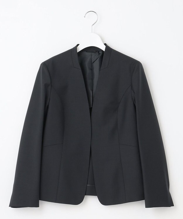 J.PRESS LADIES S 【セットアップ対応】BAHARIYE SOLID ノーカラー ジャケット ネイビー系