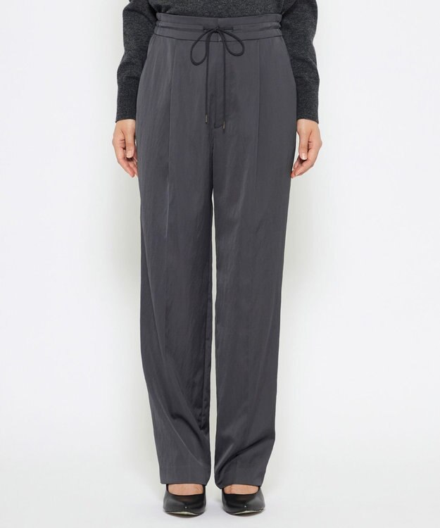 uncrave 【洗える】サテン ドロストパンツ（uncrave STANDARD） スレート