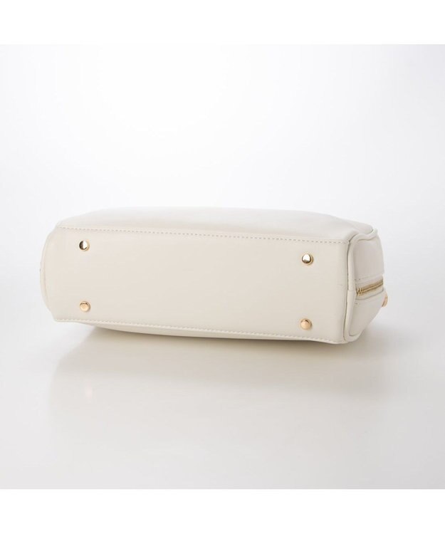 UNBILLION カシュカシュ cachecache / チャーム付横長ボストン アイボリー