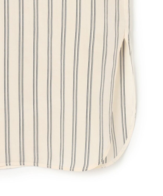 BEIGE， BOWEN / メタル釦ストライプシャツ Ecru Stripes