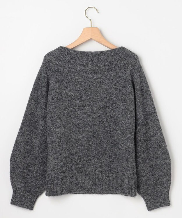 組曲 L へアリーヤーンボートネック ニット チャコールグレー系