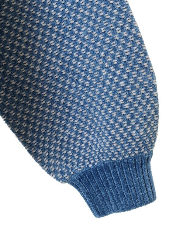 Green Parks ベロアモールモックネックニットプルオーバー Blue