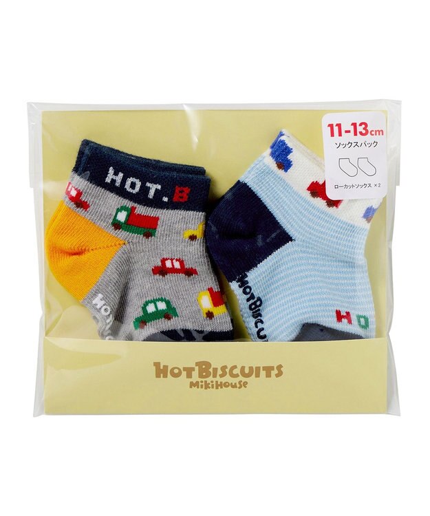 MIKI HOUSE HOT BISCUITS 【9-19cm / 靴下2足セット】 ローカット ソックスパック ブルー