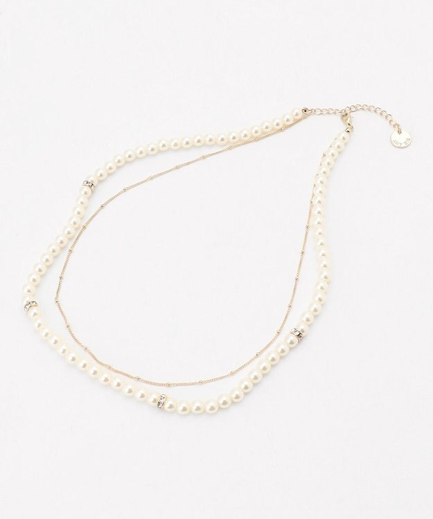 ANY SIS 2連パール調チェーン ネックレス キスカ