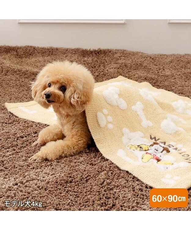 PET PARADISE ディズニー ミッキーマウス プルート シェニール ブランケット イエロー