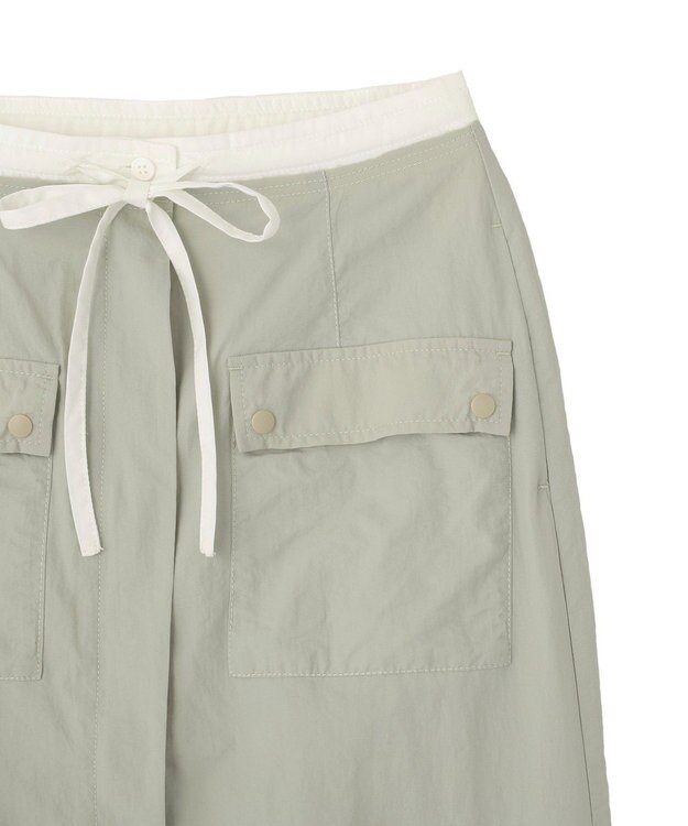 CRAFT STANDARD BOUTIQUE ナイロンダブルウエストIラインスカート Light Beige