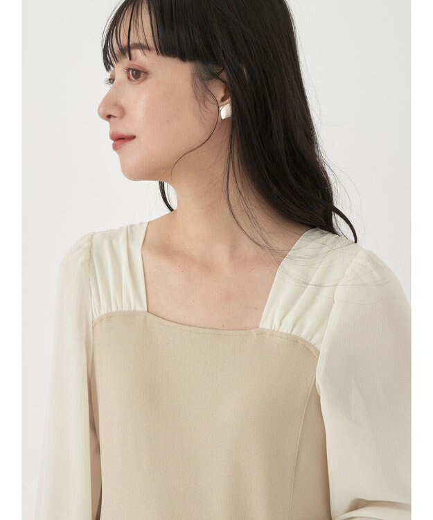 earth music&ecology ショルダードッキングワンピース Beige