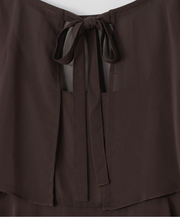 GRACE CONTINENTAL シフォンケープドレス ブラウン