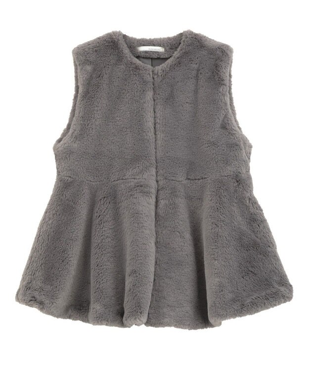 Green Parks ・ＥＬＥＮＣＡＲＥ　ＤＵＥ　ペプラムフェイクファーベ Charcoal Gray