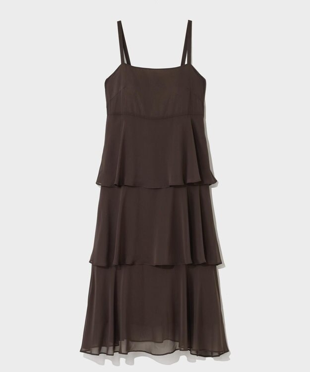 GRACE CONTINENTAL シフォンケープドレス ブラウン