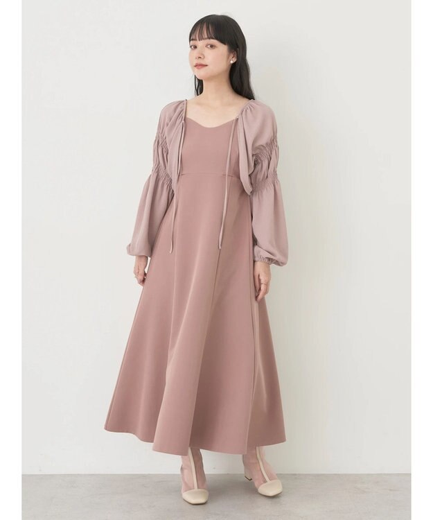 earth music&ecology ＳＥＴ２点ボレロ＋キャミワンピース Dark Pink