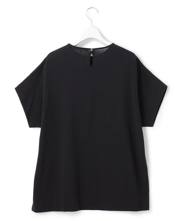 23区 【洗える】コットンアセテート プルオーバー ニット ブラック系