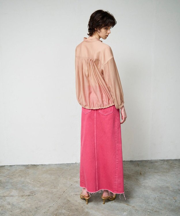 GRACE CONTINENTAL デニムタイトロングスカート ローズ