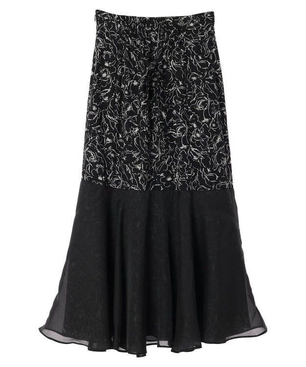 earth music&ecology 切替フラワースカート Black