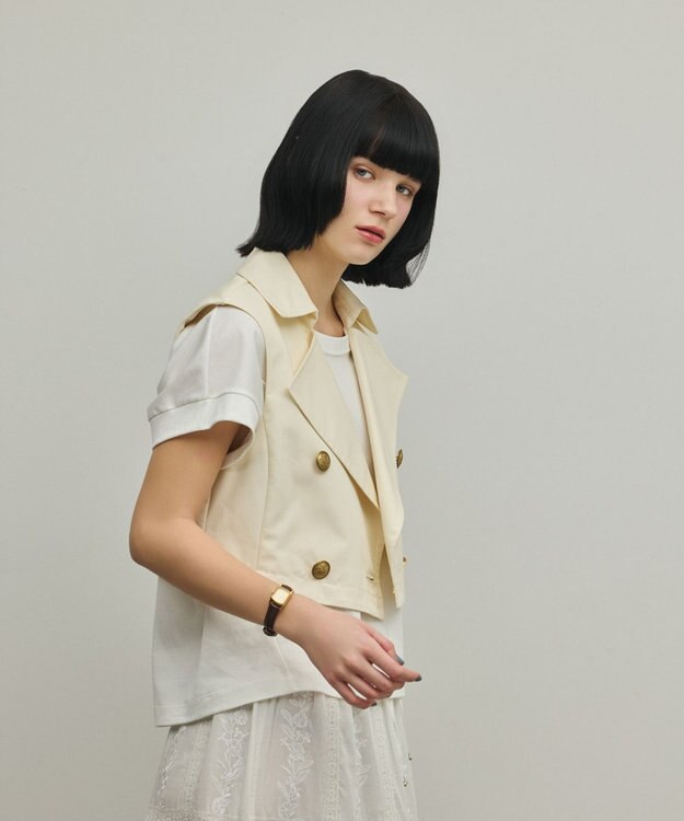 GRACE CONTINENTAL ペプラムトレンチベスト キナリ